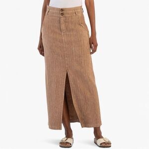 Kut From Cloth Freida Front Split Linen Blend Skirt 12 NWT $99